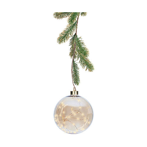 Sphère avec branche d'arbre 40 micro LEDs dorés fixes usage intérieur 20 cm 4