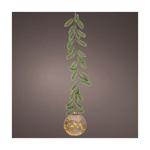 Sfera con ramo d'albero 40 micro LED dorati fissi uso interno 20 cm 1