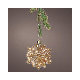 Transparent flower with 15 steady micro LEDs for indoor use, 7.5 in