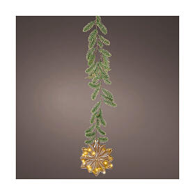 Flor transparente 15 micro LED fijos uso interior 19 cm