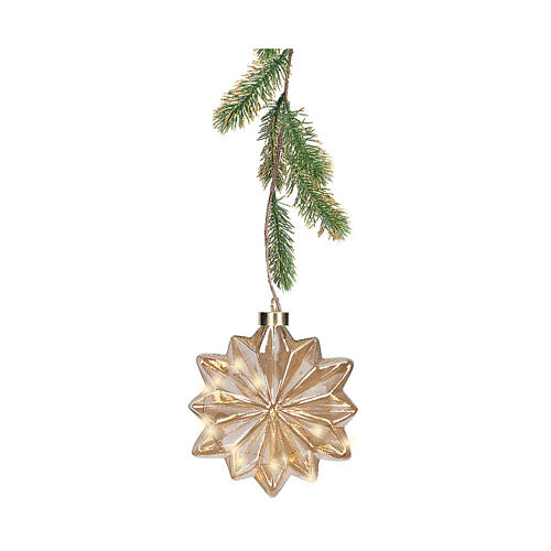 Flor transparente 15 micro LED fijos uso interior 19 cm 4