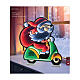 Babbo Natale su motorino infinity light LED multicolore uso int-est 60x 50 cm s3
