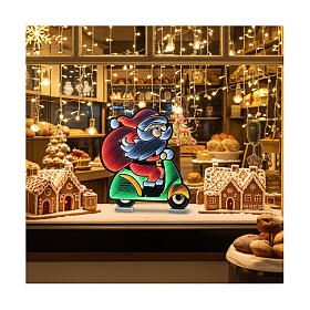 Santa Claus on scooter infinity light LED multicolor indoor-outdoor, 60x52 cm