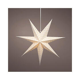 Decoración en forma de estrella de papel perforado LED blanco cálido