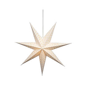 Decoración en forma de estrella de papel perforado LED blanco cálido