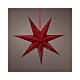 Addobbo a forma di stella di carta rossa forata LED bianco caldo s1