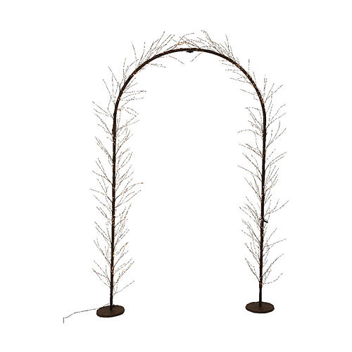 Arco luminoso micro LED fisso bianco caldo da esterno 230x120 cm 2