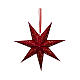 Décoration étoile en papier rouge perforé 100 % FSC à LED blanc chaud s2