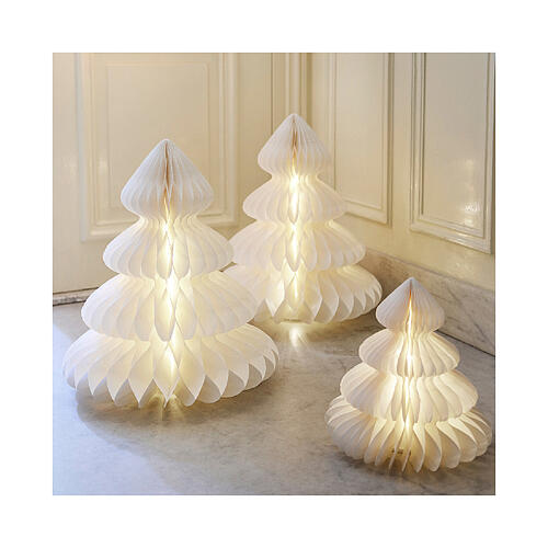 Albero carta bianca FSC mix 100% Micro LED bianco caldo 30 cm 2
