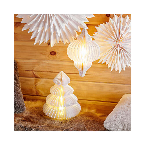 White tree with micro warm white LEDs, 100% FSC mix certified paper, 19 in 2