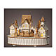 Carillón aldea movimiento madera FSC 100% LED blancos cálidos 12x22x15 cm s1
