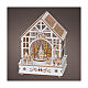 Carillón casa Papá Noel madera movimiento FSC 100% LED blancos cálidos 24 cm s1