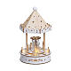 Carillon giostra Natale legno movimento FSC 100% LED bianchi caldi 25 cm s2