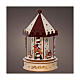 Carillon giostra Natale legno colorato movimento FSC 100% LED bianchi caldi 25 cm s1