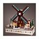 Colored Wood Windmill Music Box FSC 100% Movement Warm White LEDs 30 cm s1