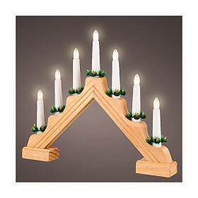 LED Natural Wood Candle Holder FSC Mix 100% 32x40 cm