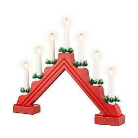 Decorazione candele LED legno rosso FSC mix 100% 32x40 cm
