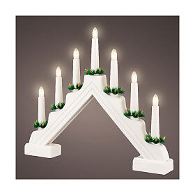 LED candle decoration of white 100% FSC mix wood, 13x16 in