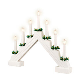 Decorazione candele LED legno bianco FSC mix 100% 32x40 cm
