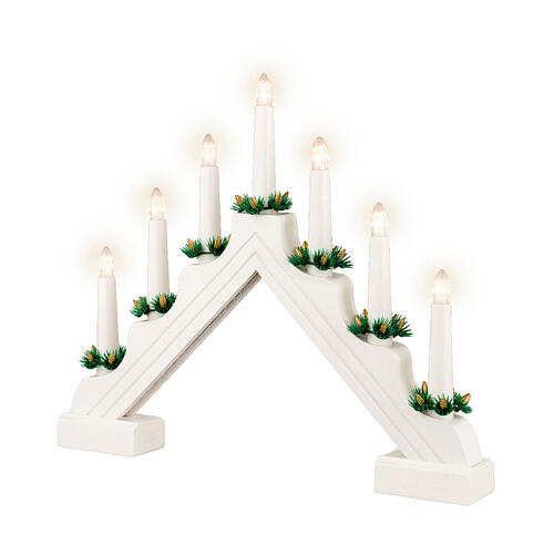 Decorazione candele LED legno bianco FSC mix 100% 32x40 cm 2