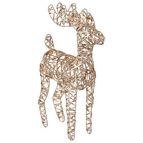 Renna oro 40 led bianco caldo int h 40 cm