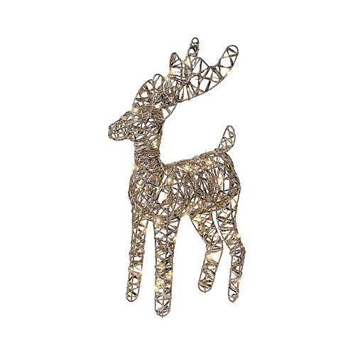 Renna oro 40 led bianco caldo int h 40 cm 4