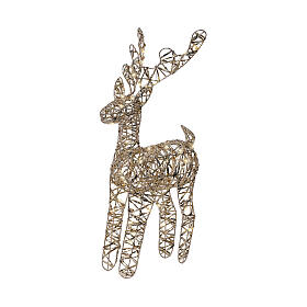 Gold reindeer with 50 warm white LEDs, indoor, 22 in