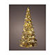 Albero vetro dorato 15 LED bianco caldo 20 cm uso interno s1
