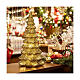 Albero vetro dorato 15 LED bianco caldo 20 cm uso interno s2