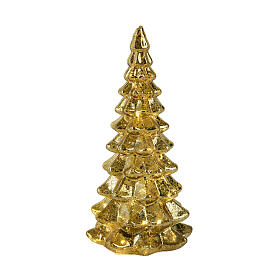 Árvore de vidro dourado 15 LEDs branco quente 20 cm para uso interno