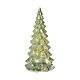 Albero vetro verde ed oro 15 LED bianco caldo 20 cm uso interno s2
