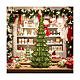 Albero vetro verde ed oro 20 LED bianco caldo 32 cm uso interno s2