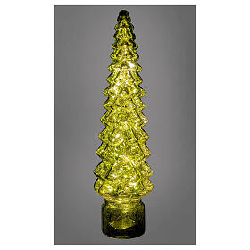 Albero vetro verde scuro 100 LED bianco caldo 55 cm uso interno