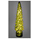 Glass dark green Christmas tree with 100 warm white LEDs, 55 cm, for indoor use s1
