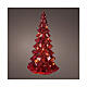 Albero vetro rosso 15 LED bianco caldo 20 cm uso interno s1