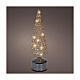 Sapin pivotant en verre transparent 15 LEDs blanc chaud 35 cm intérieur s1