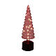 Albero rotante vetro rosso 15 LED bianco caldo 35 cm uso interno s3