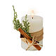 Decorated white wax candle with warm white flickering LED, 5x3 in s2