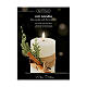 Candela LED cera bianca decorata tremolante 12x7cm bianco caldo s3