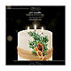 Candela tre stoppini LED cera bianca decorata tremolante 15x15cm bianco caldo s3