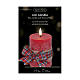 Candela LED cera rossa decorata tremolante 12x7cm bianco caldo s4