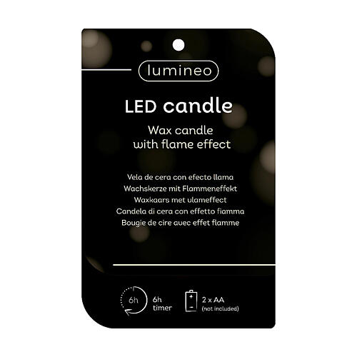 Candela albero di Natale LED cera verde tremolante 12x9 cm bianco caldo 3