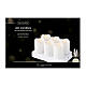 Set mit sechs wiederaufladbaren weißen LED-Votivkerzen mit warmweißes Licht 6x4 cm s4