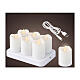 Set sei lumini LED votivi bianchi ricaricabili luce bianca calda 6x4 cm s1