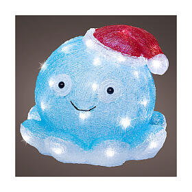 Méduse bonnet de Noël LED blanc froid 25x30 cm