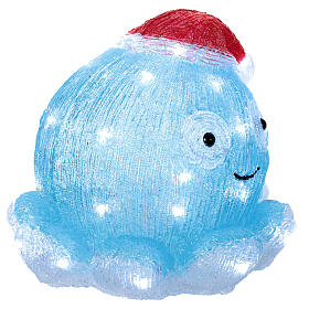 Méduse bonnet de Noël LED blanc froid 25x30 cm