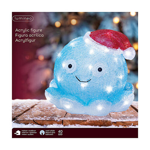 Jellyfish with Christmas Hat LED Cold White, 25x30 cm 3