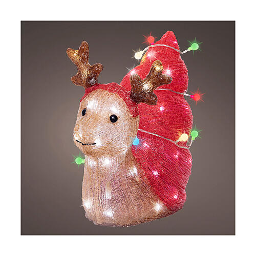 Weihnachtsschnecke mit Rentiergeweih, Acrylfigur, 35 × 35 cm, 70 LEDs, kaltweiß, innen/außen 1