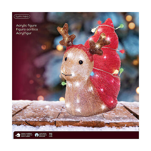 Caracol Navideño LED blanco frío 35x35 cm 4