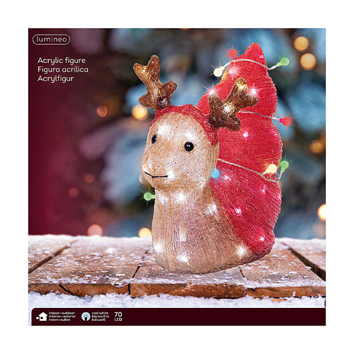 Caracol de Natal LEDs branco frio 35x35 cm 3